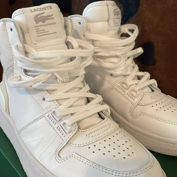 “Lacoste” White Mid Leather Sneakers! - Picture 7 of 9